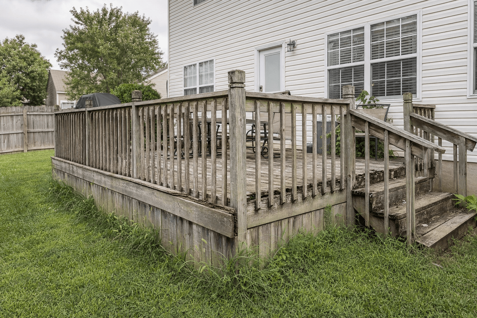 Old rotting deck before Verax Group replacement